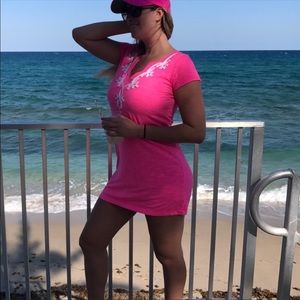 Lilly Pulitzer Brewster Neon pink dress sm coverup